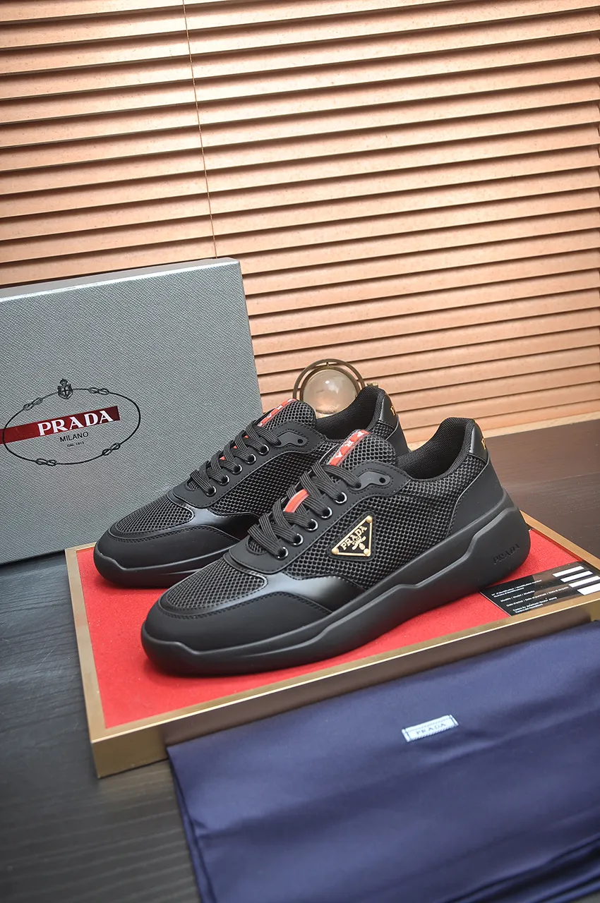 Men's shoes 💰620💶 [PRADA] Top original, new season, high quality original goods, top high mercerized cowhide combined with original breathable fabric + imported glue, imported stretch fabric inside with original cowhide feet, original thick outsole! Quality guaranteed! Code 38-45 (45 customized)